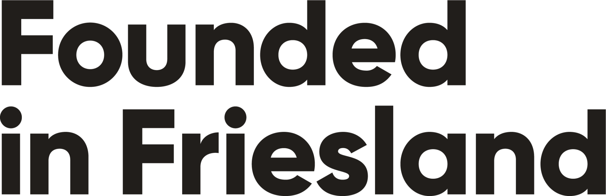 Founded in Friesland logo home in zwarte letters