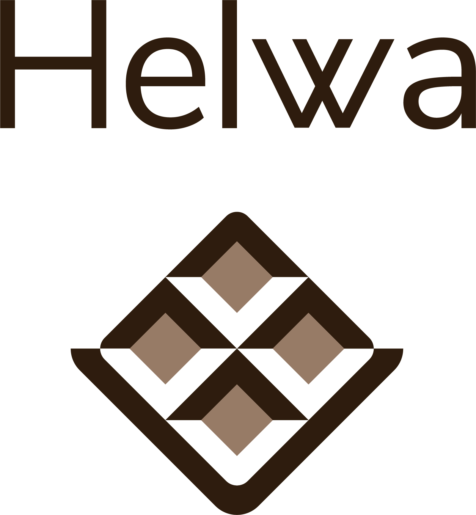 Helwa Wafelbakkerij logo bruin wit donkerbruin