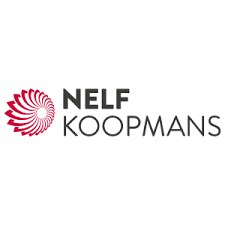 Nelfkoopmans logo wit zwart rood