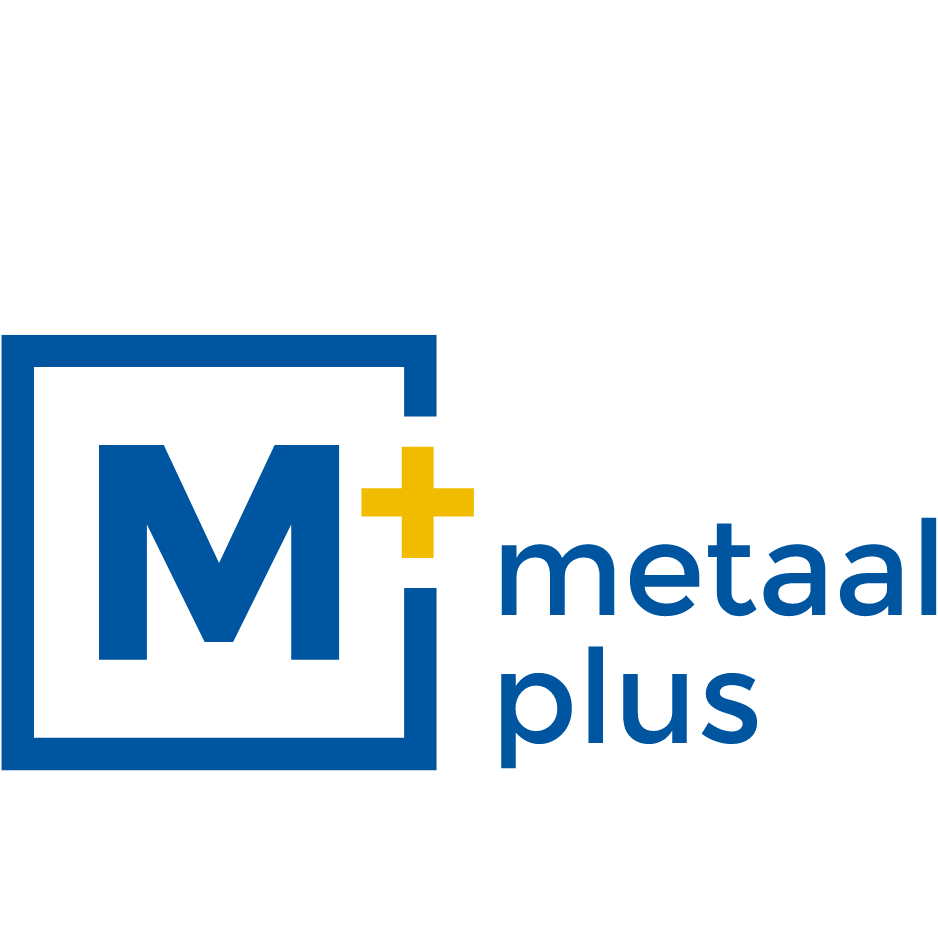 metaal plus bv logo blauw geel