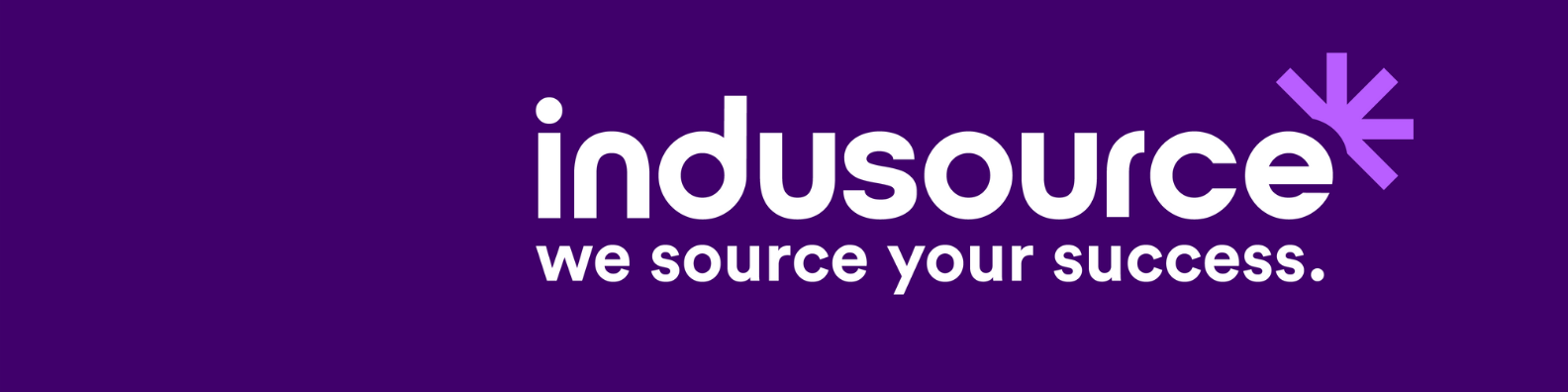 Indusource logo wit paars banner