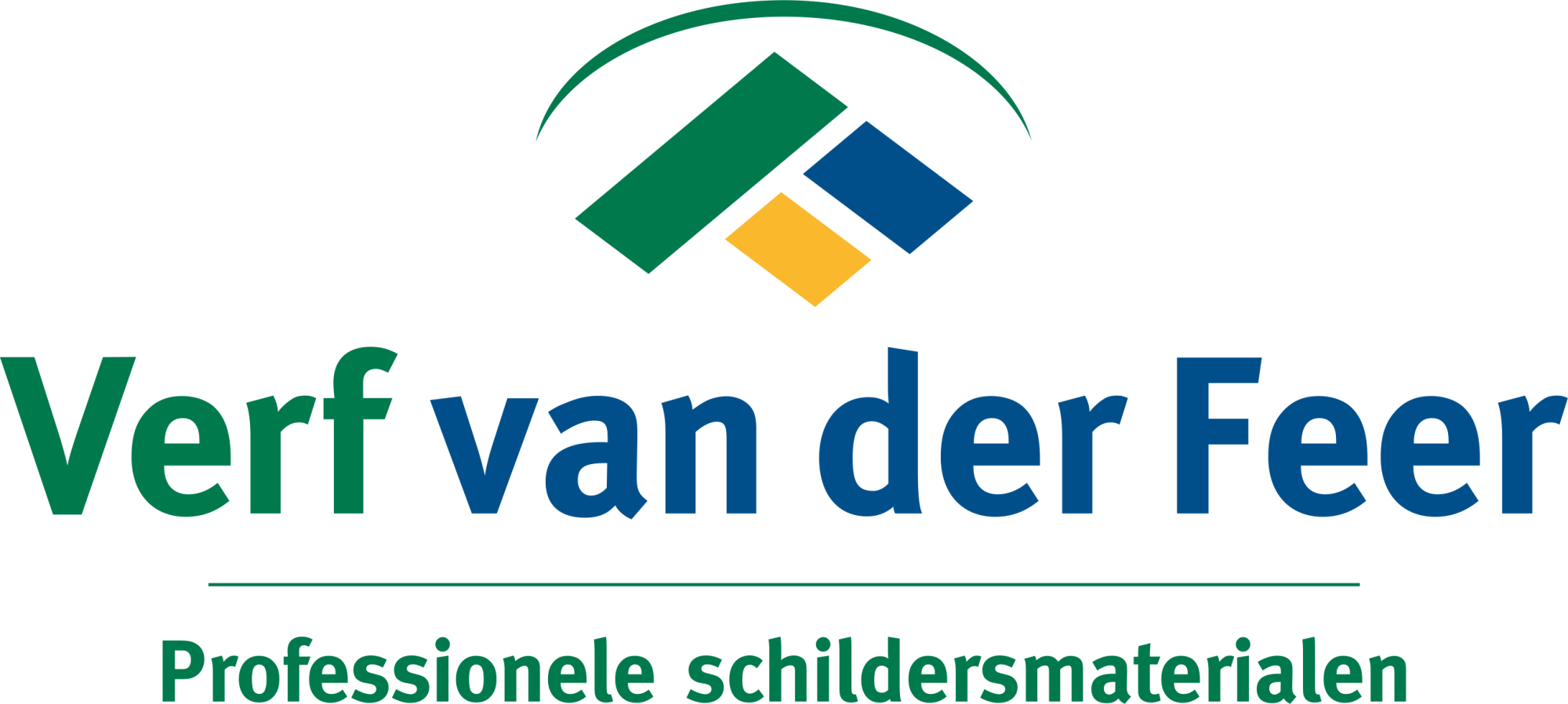 Logo verf van der feer transparante achtergrond groen blauw geel