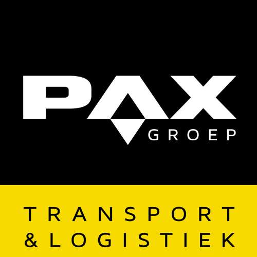 PAX groep logo zwart wit geel